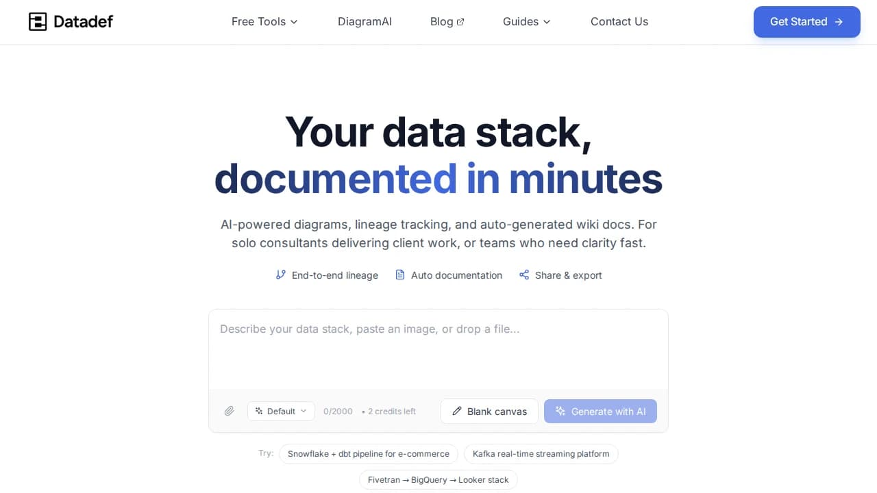 Datadef website preview