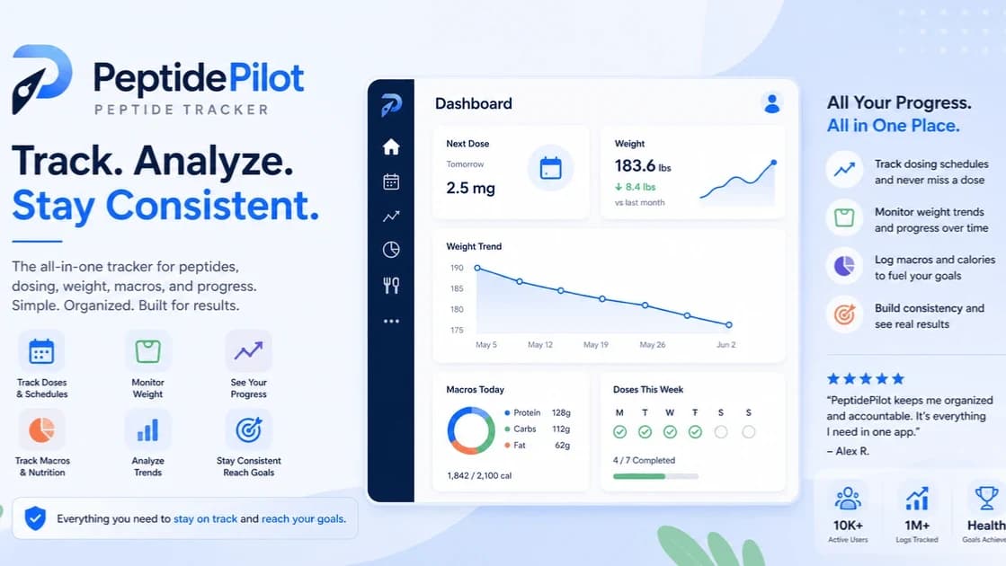 PeptidePilot: Peptide Tracker website preview