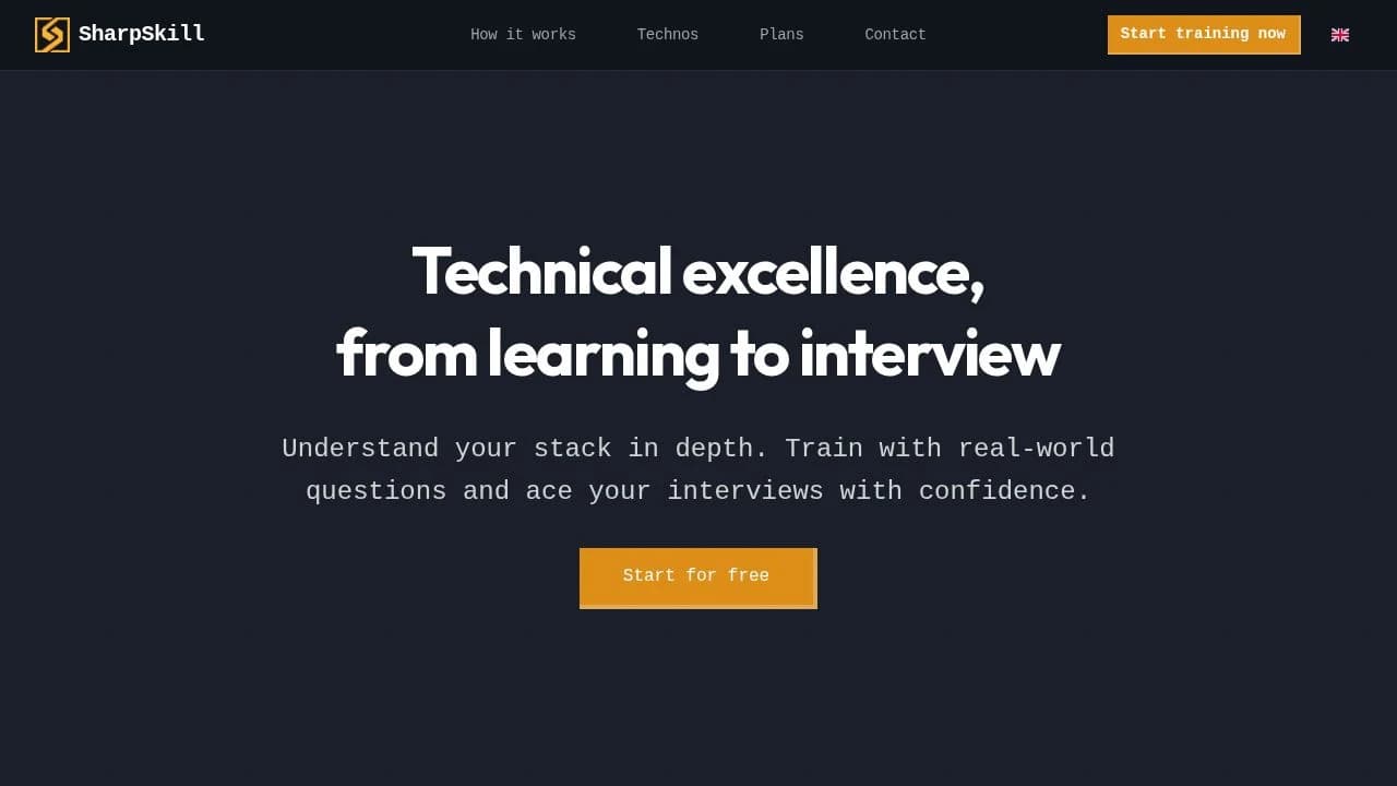 SharpSkill website preview