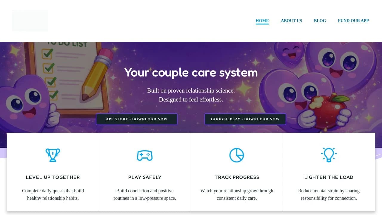 Cutest Couple App website preview