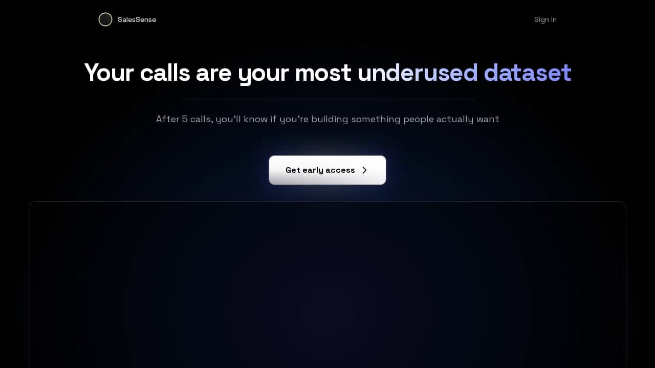 SalesSense website preview