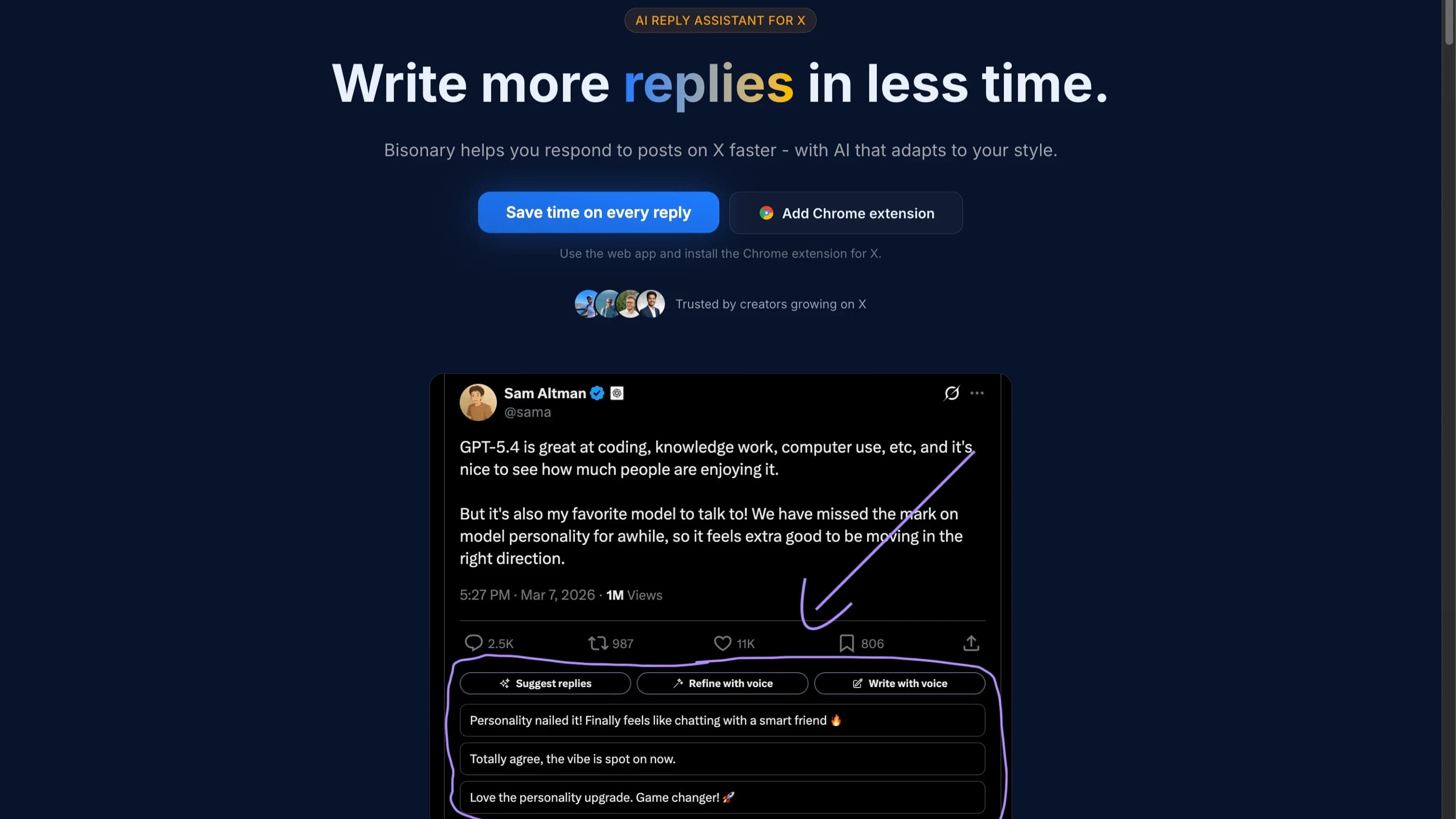 Bisonary - Social Media example screenshot