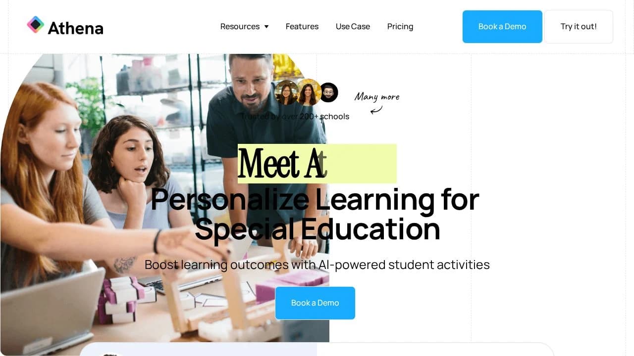 Athena AI website preview