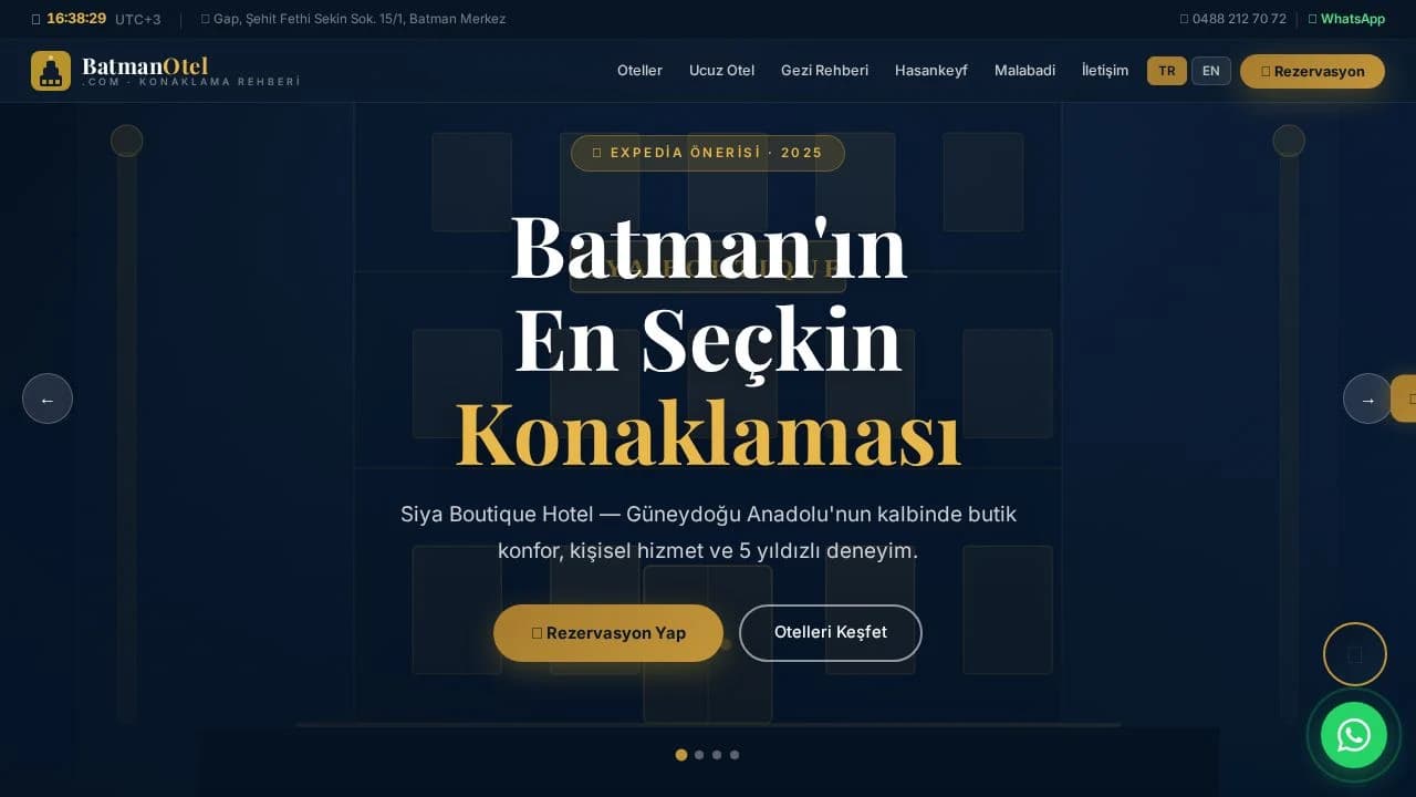 batman otel website preview