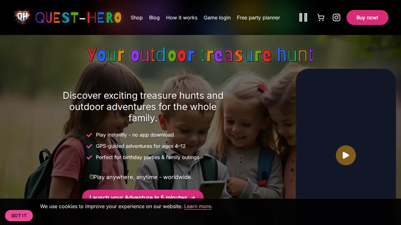 Quest-Hero website preview