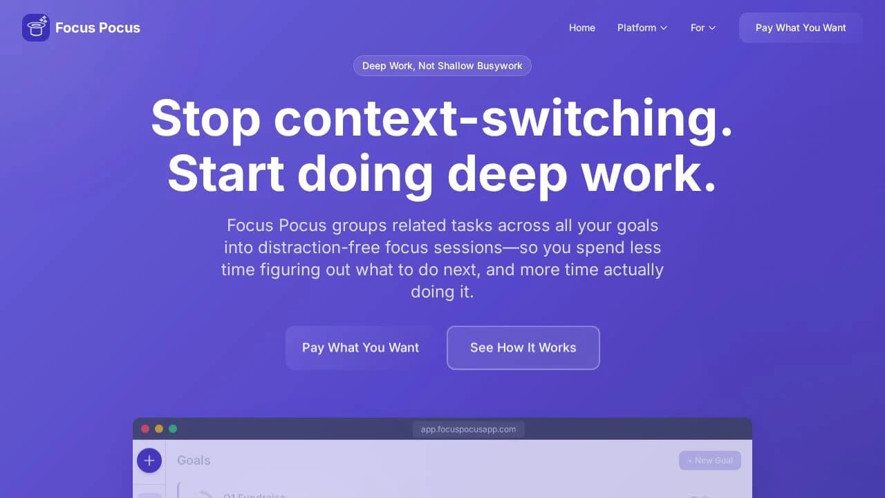 Focus Pocus website preview