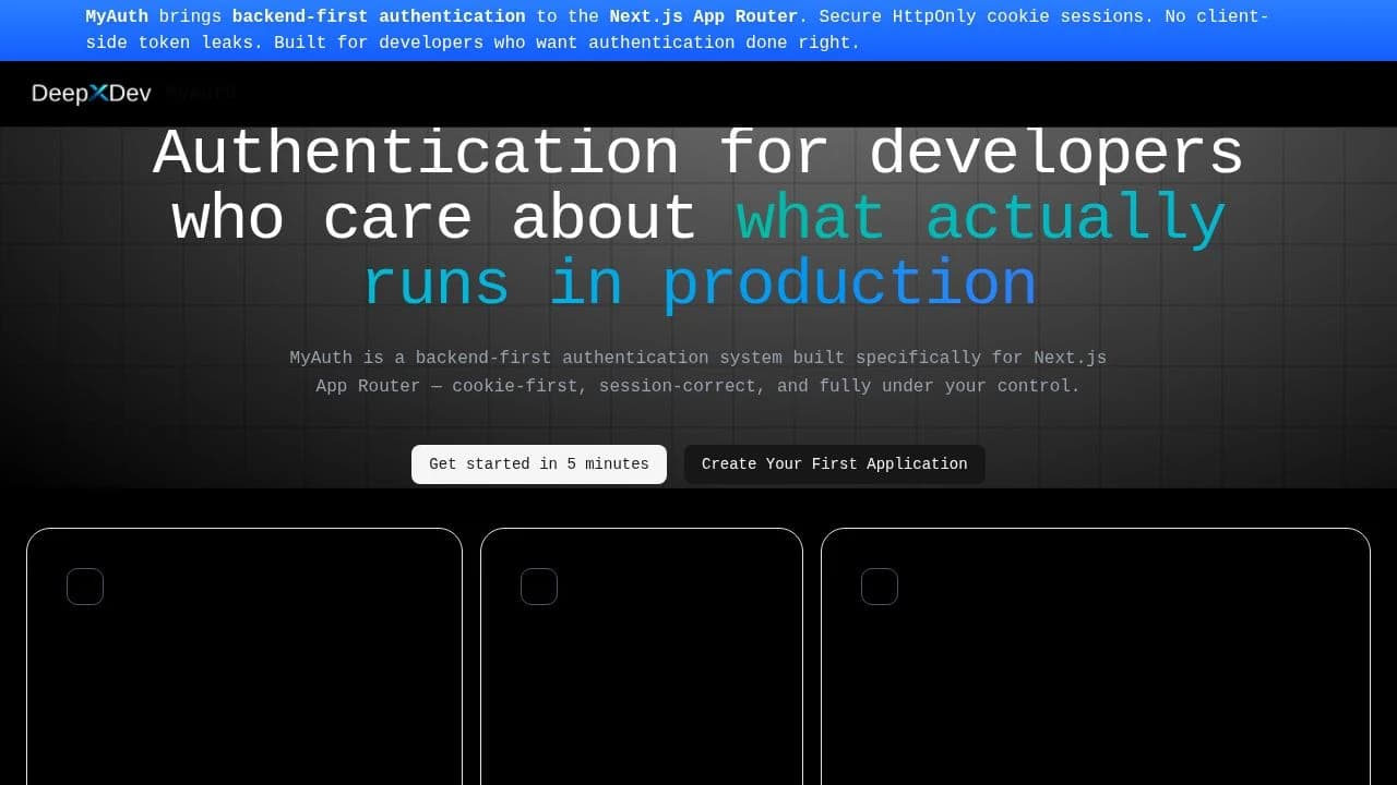 MyAuth website preview