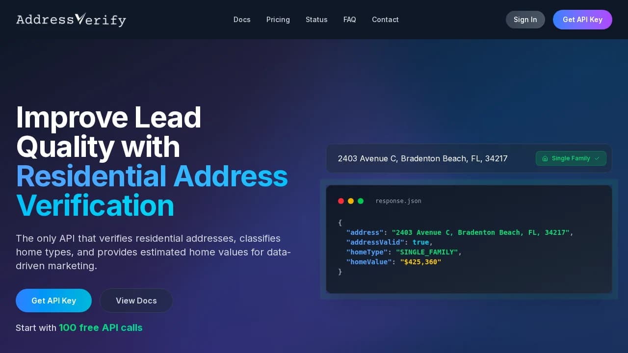 AddressVerify website preview