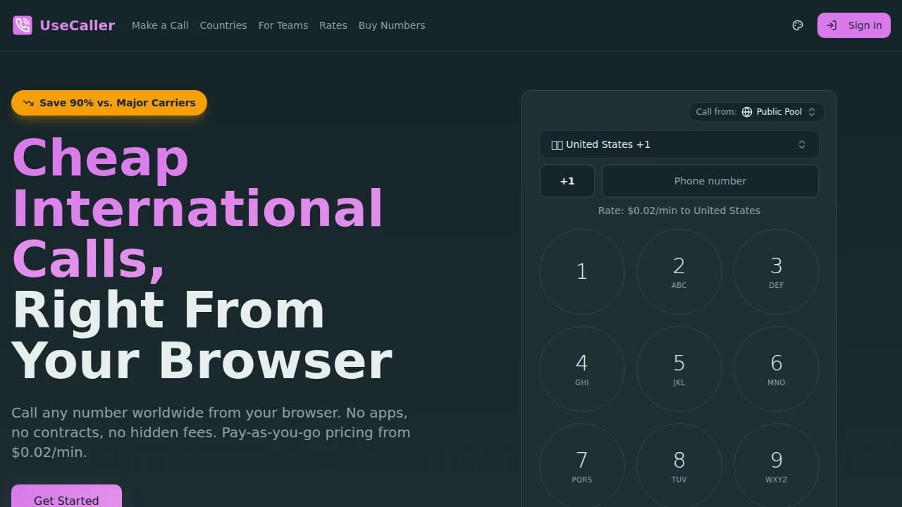 UseCaller website preview
