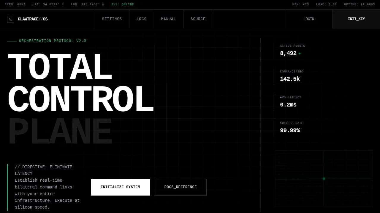 ClawTrace website preview