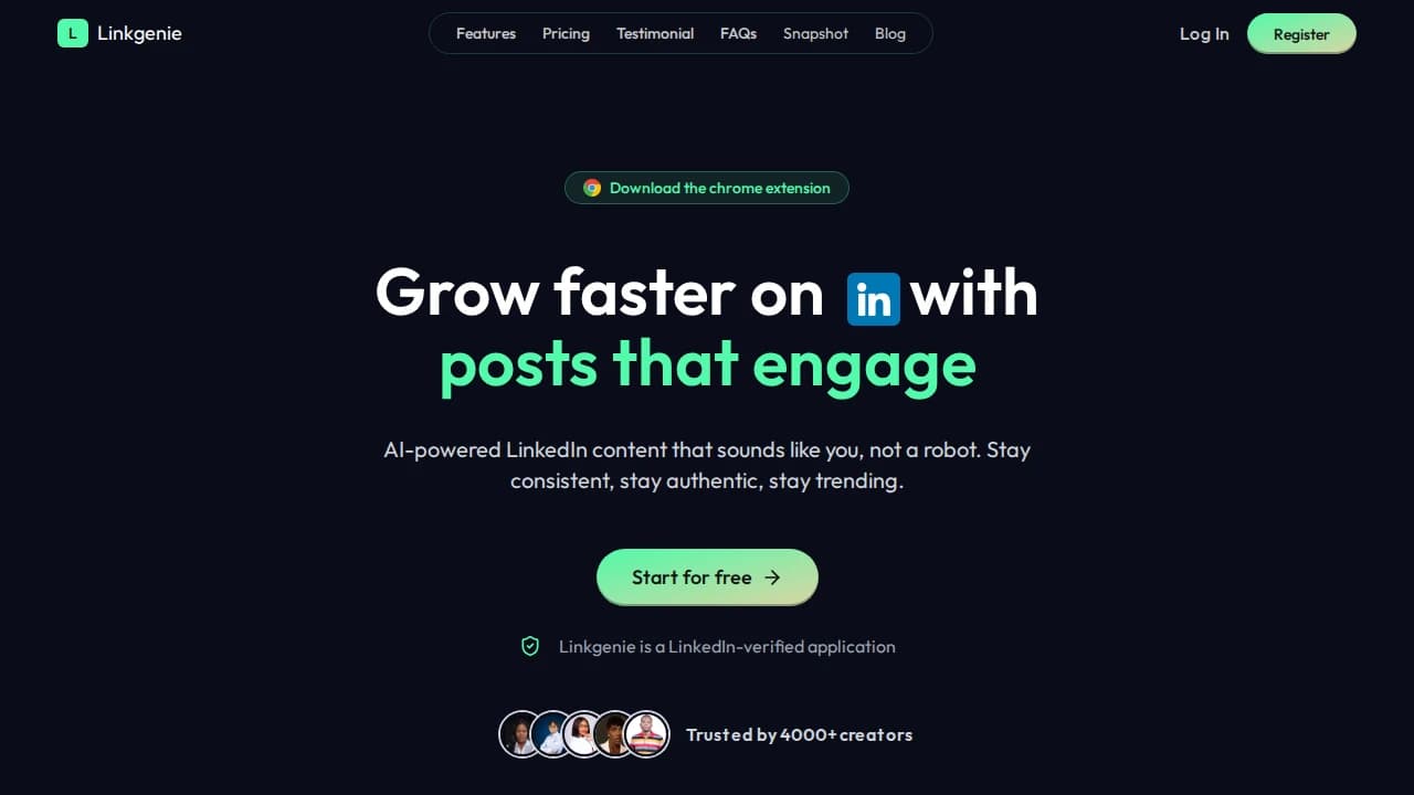 LinkGenie website preview
