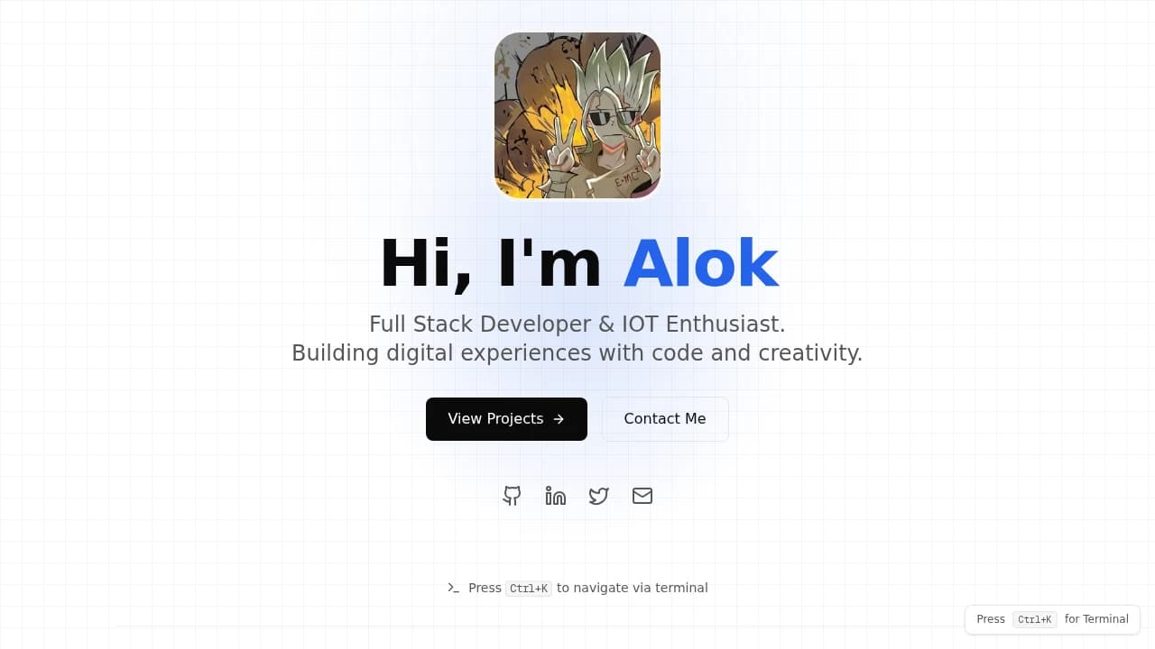 Alok's Portfolio website preview