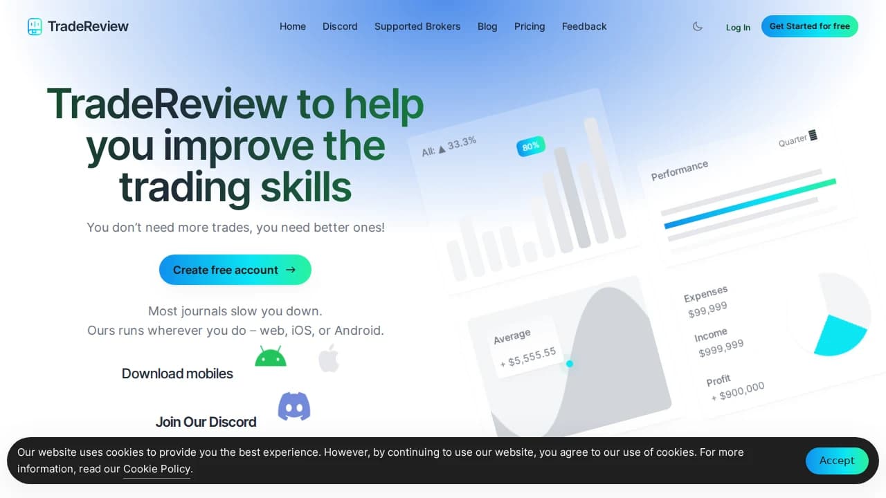 TradeReview website preview