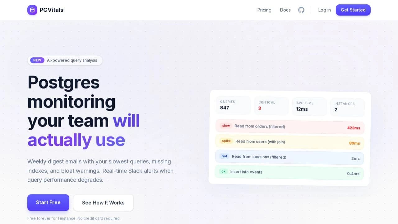 PGVitals website preview