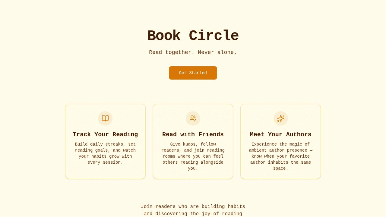 Book Circle website preview