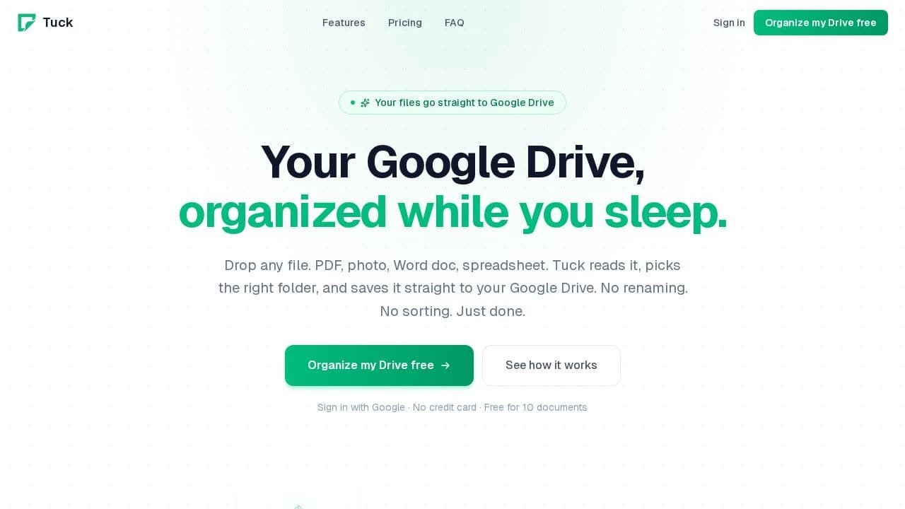 Tuck website preview