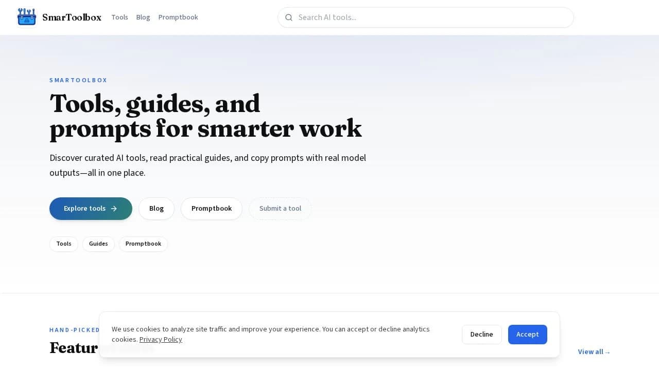 Smart Toolbox website preview