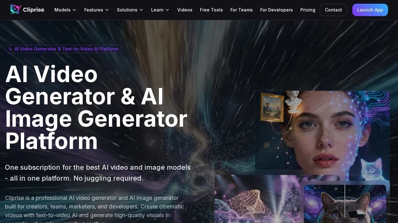 Cliprise website preview