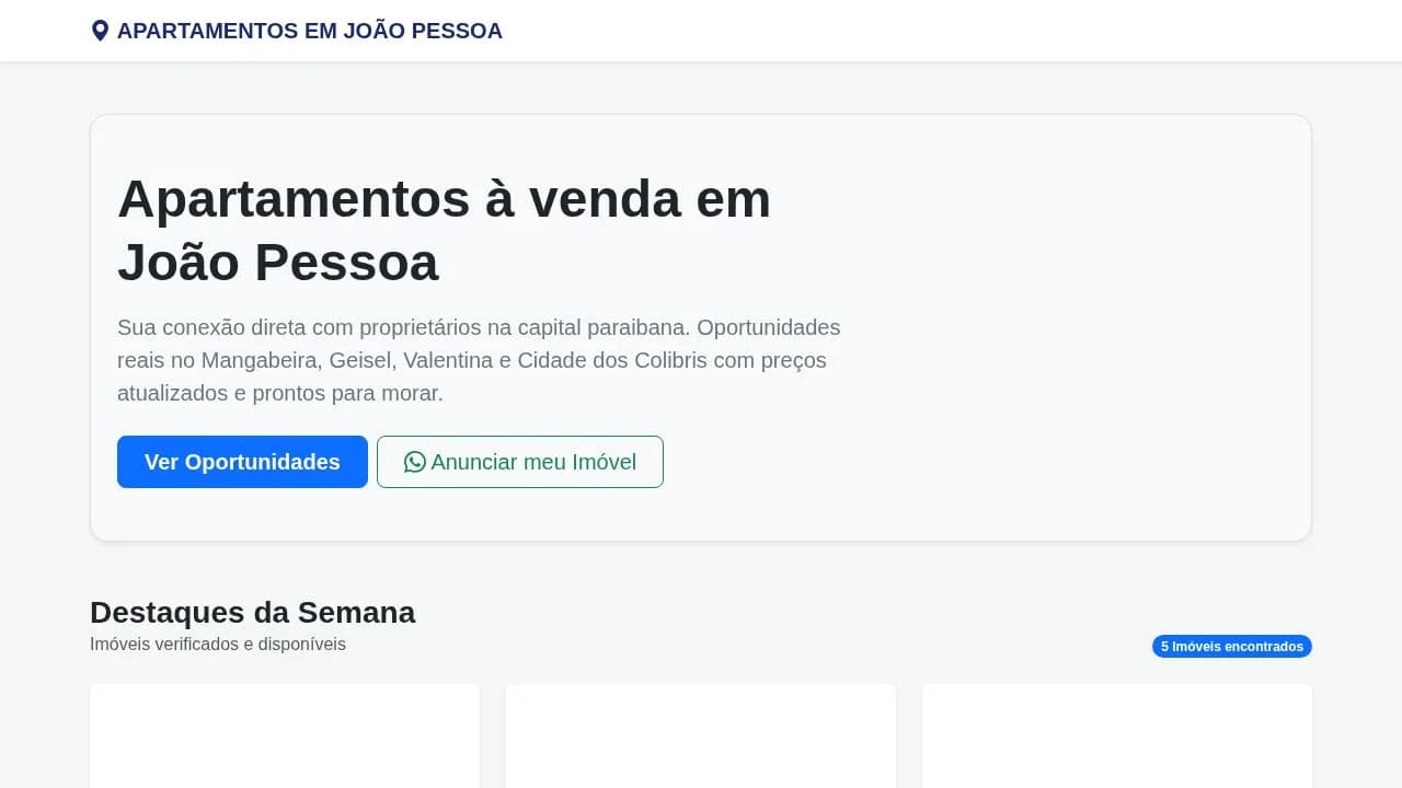 Apartamentos em João website preview