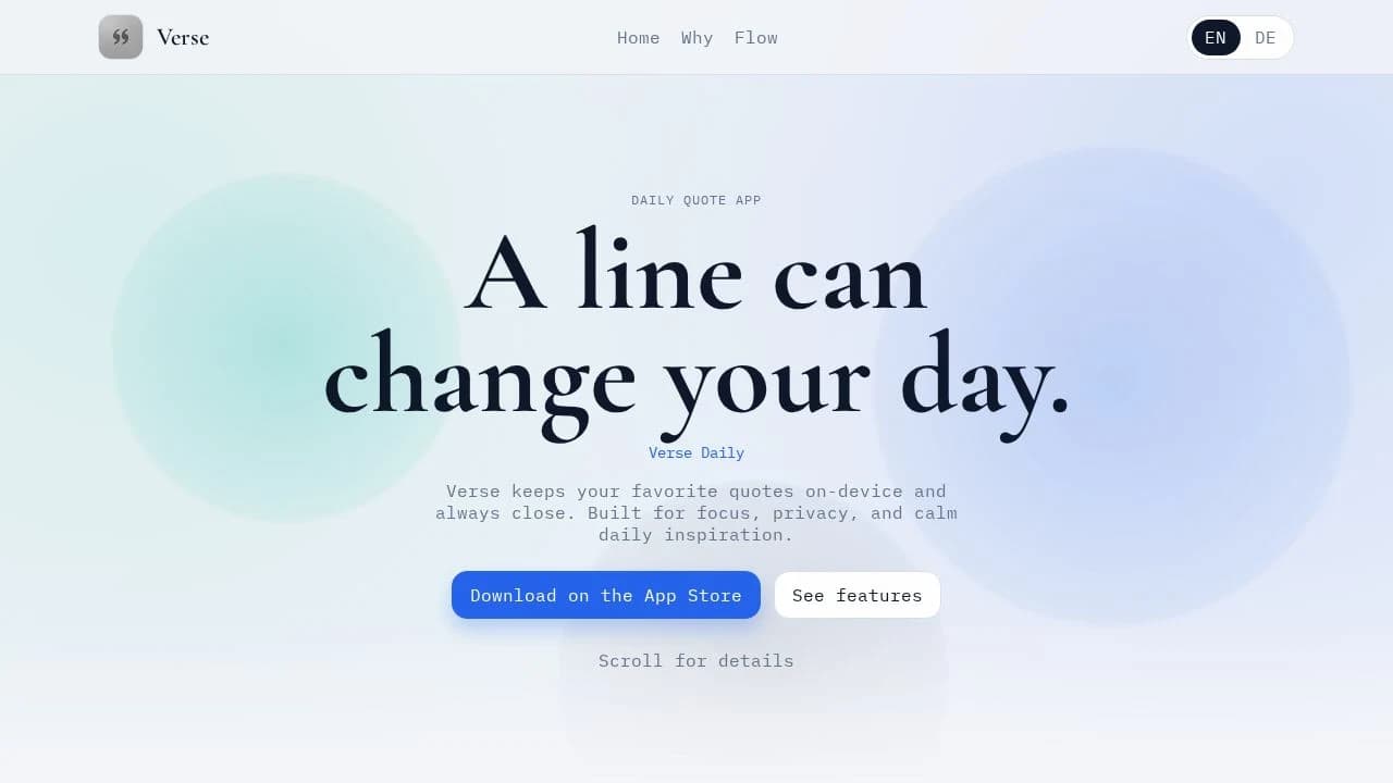 Verse My Quotes website preview