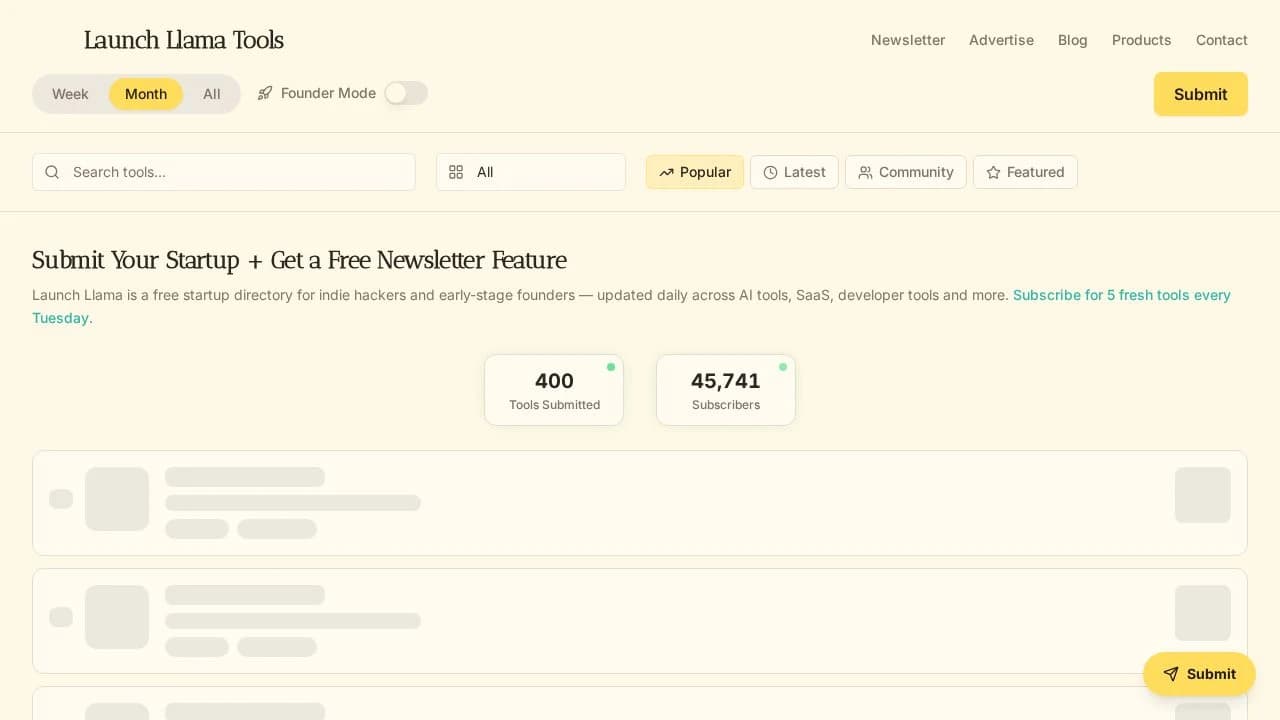 Launch Llama Directory website preview