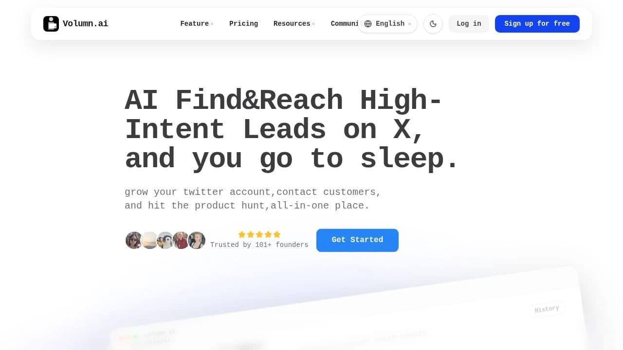 Volumn.ai website preview