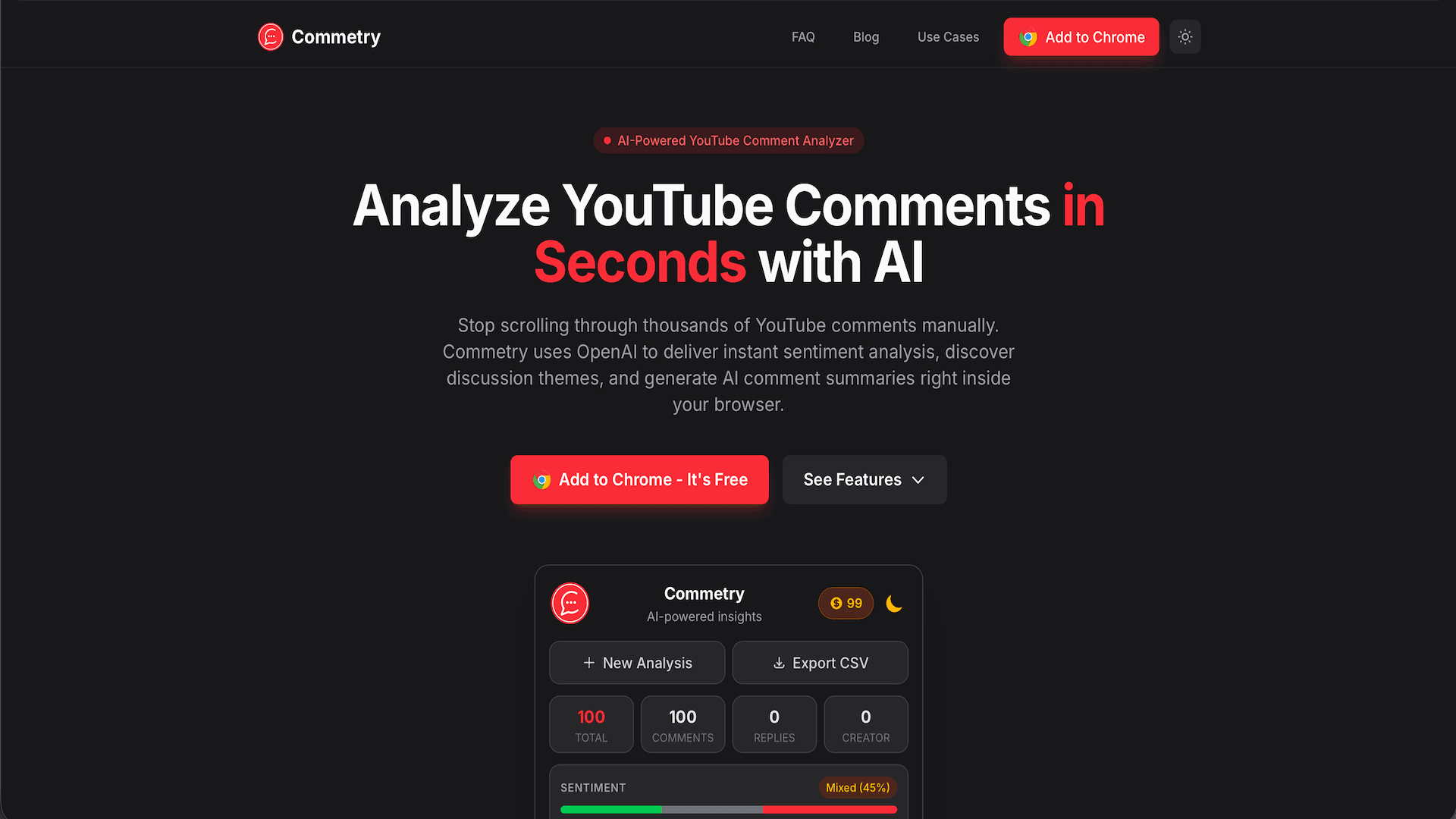 Commetry website preview