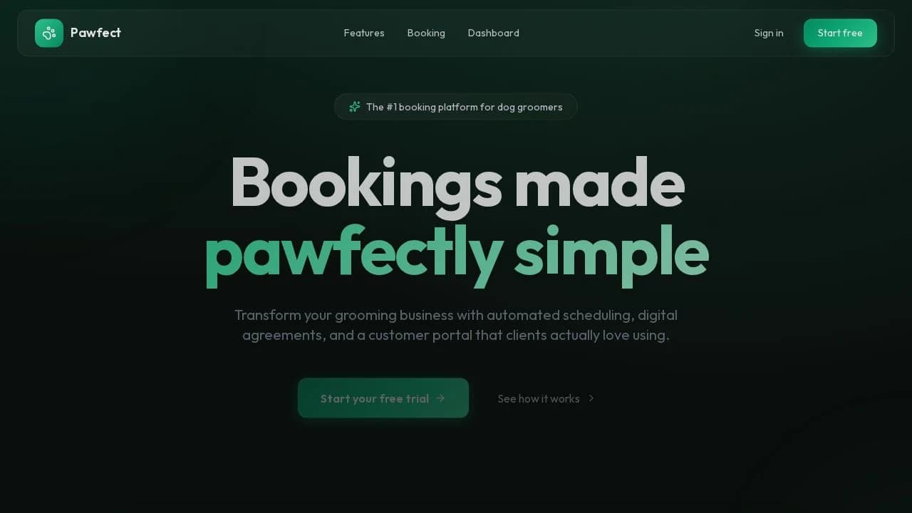 Pawfect Appointments website preview