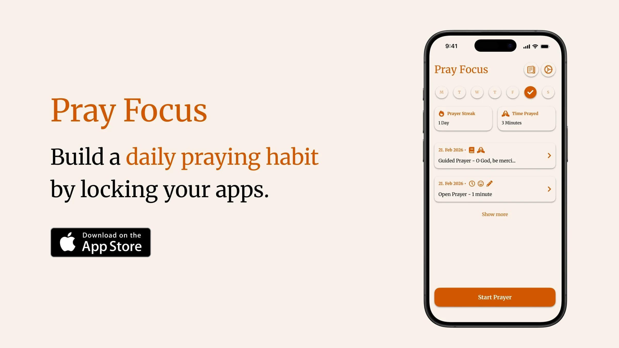 Pray Focus website preview
