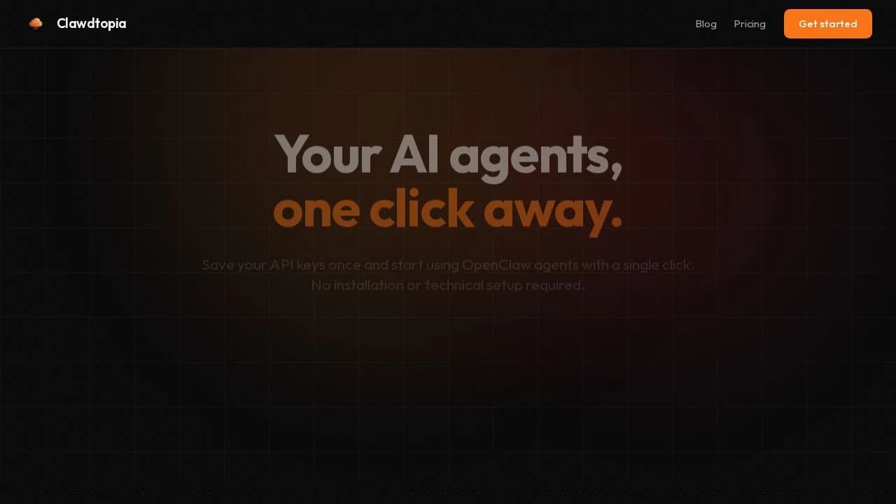 Clawdtopia website preview