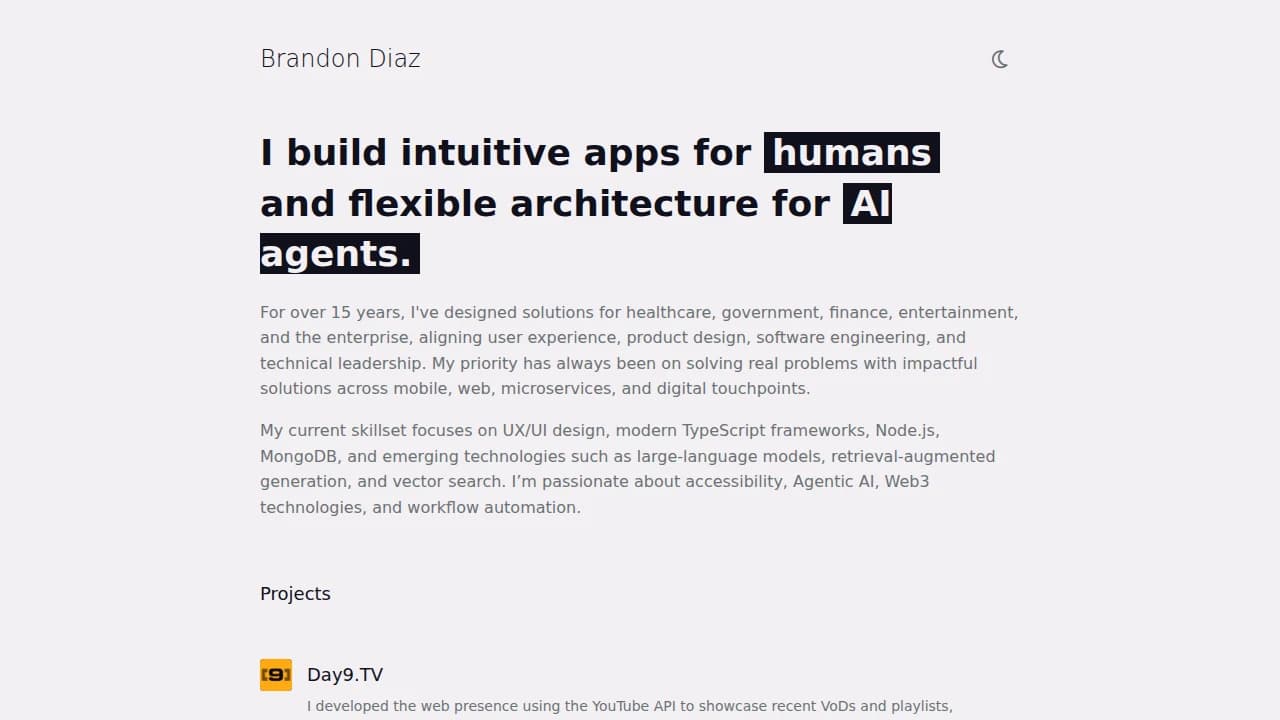 brandondiaz.me website preview