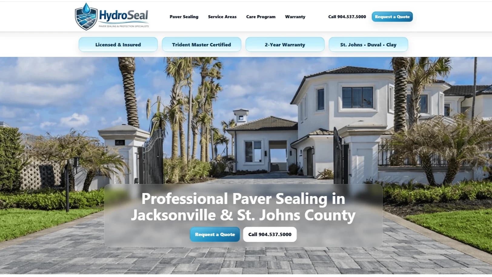 HydroSeal Paving Website. website preview