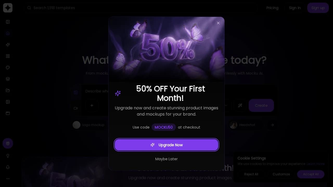 Mocku website preview