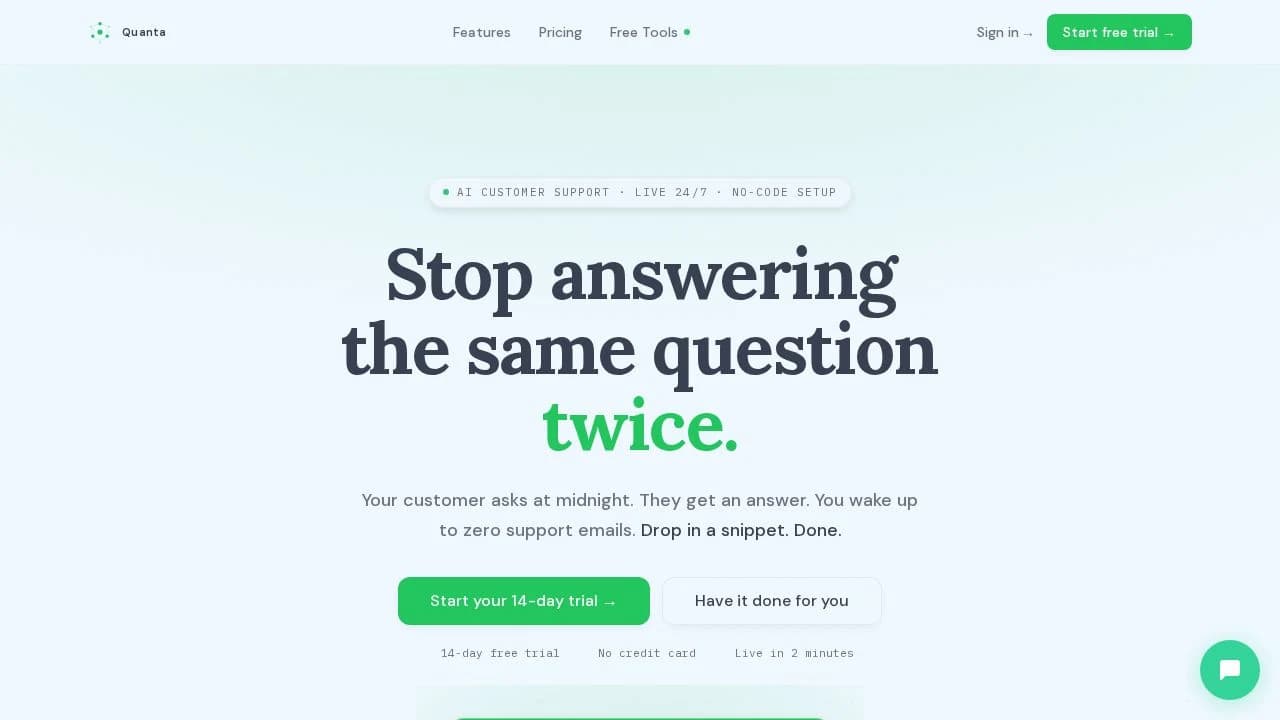 Quanta website preview