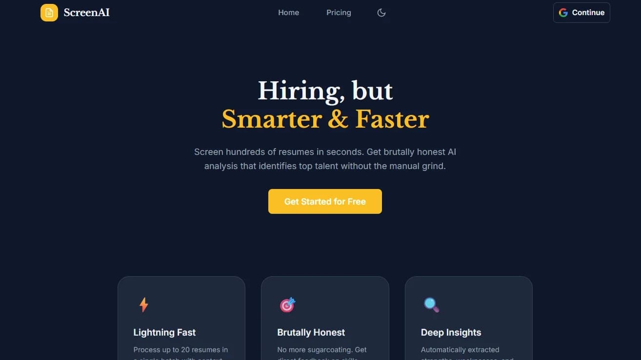 Screen AI website preview