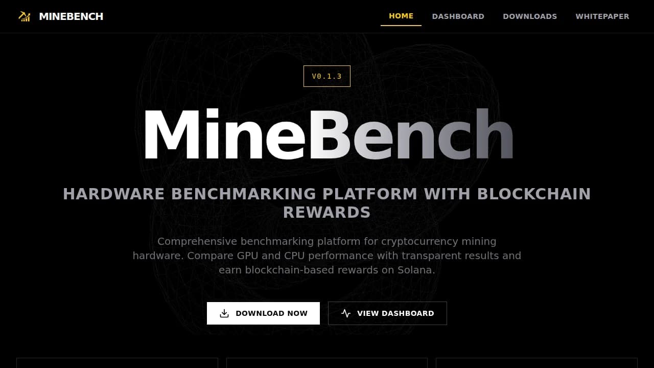 Minebench website preview