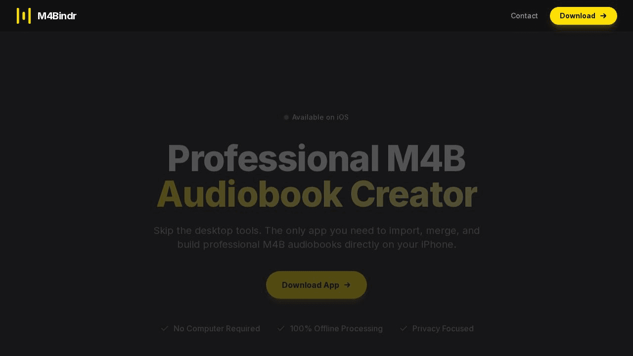 M4Bindr website preview