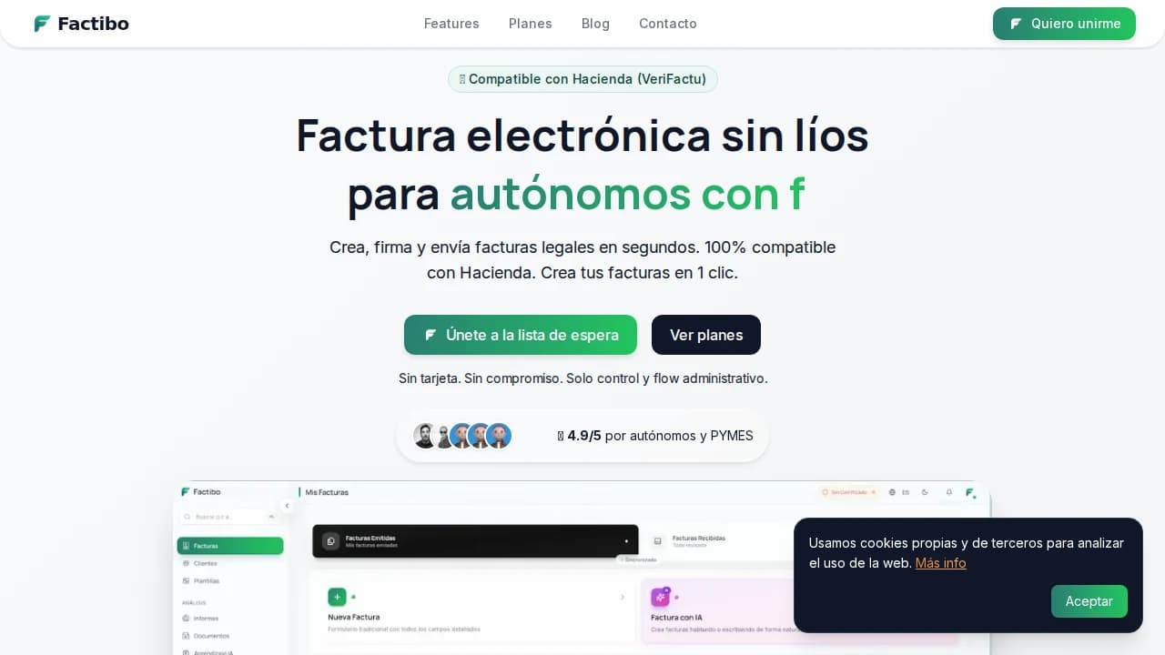 Factibo website preview