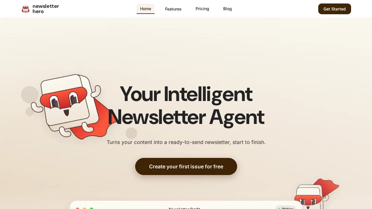 Newsletter Hero website preview