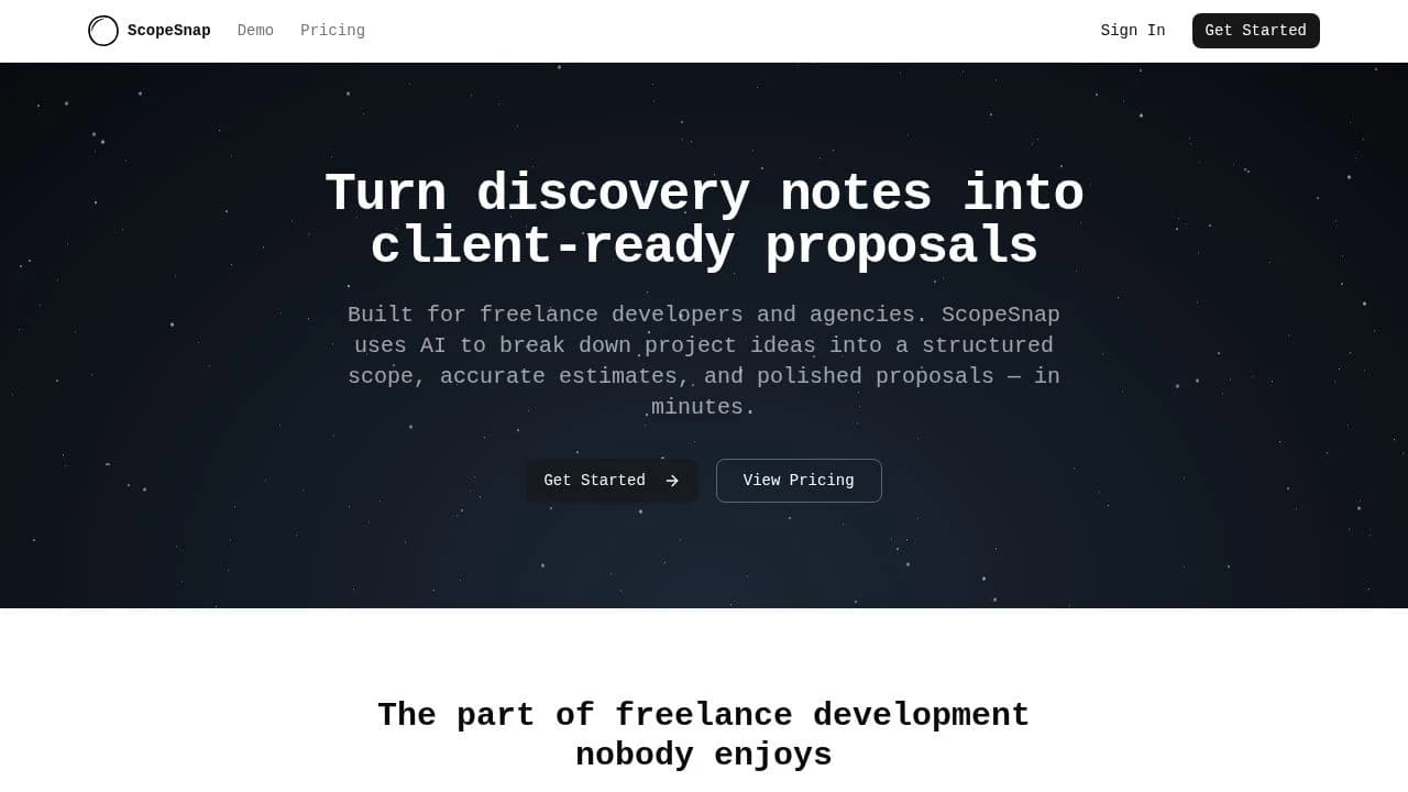 ScopeSnap website preview