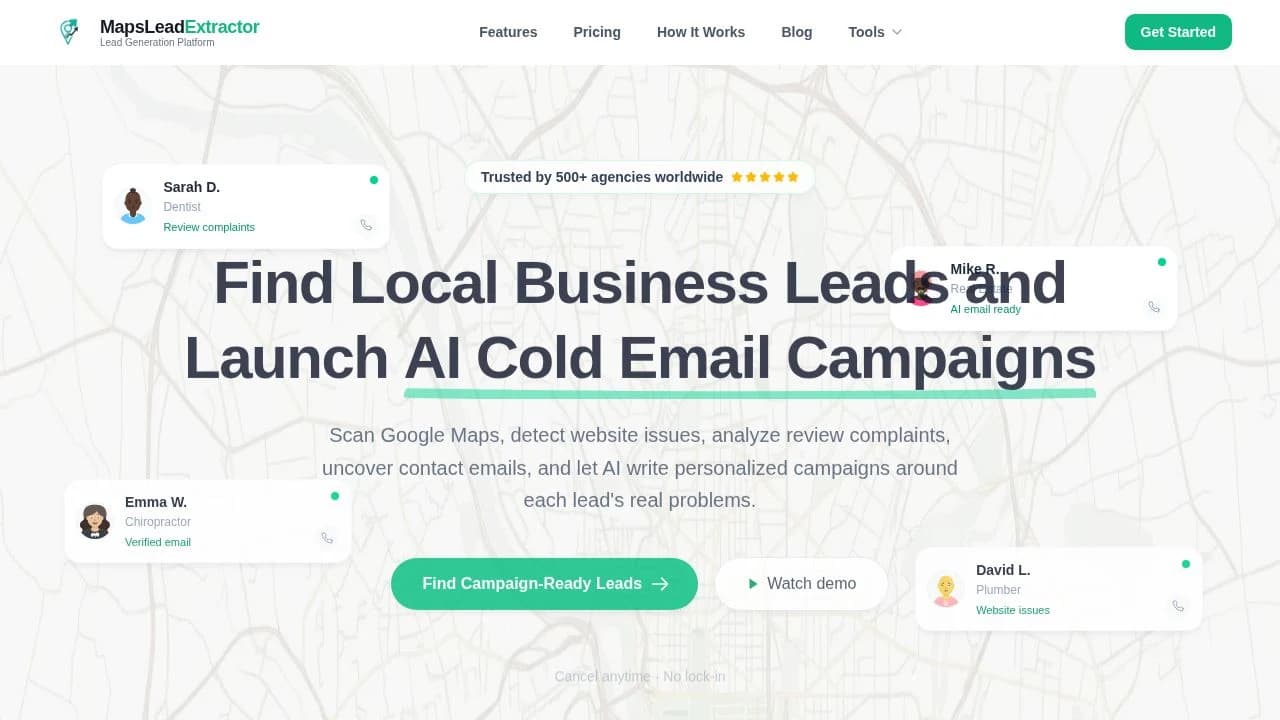 MapsLead Extractor website preview