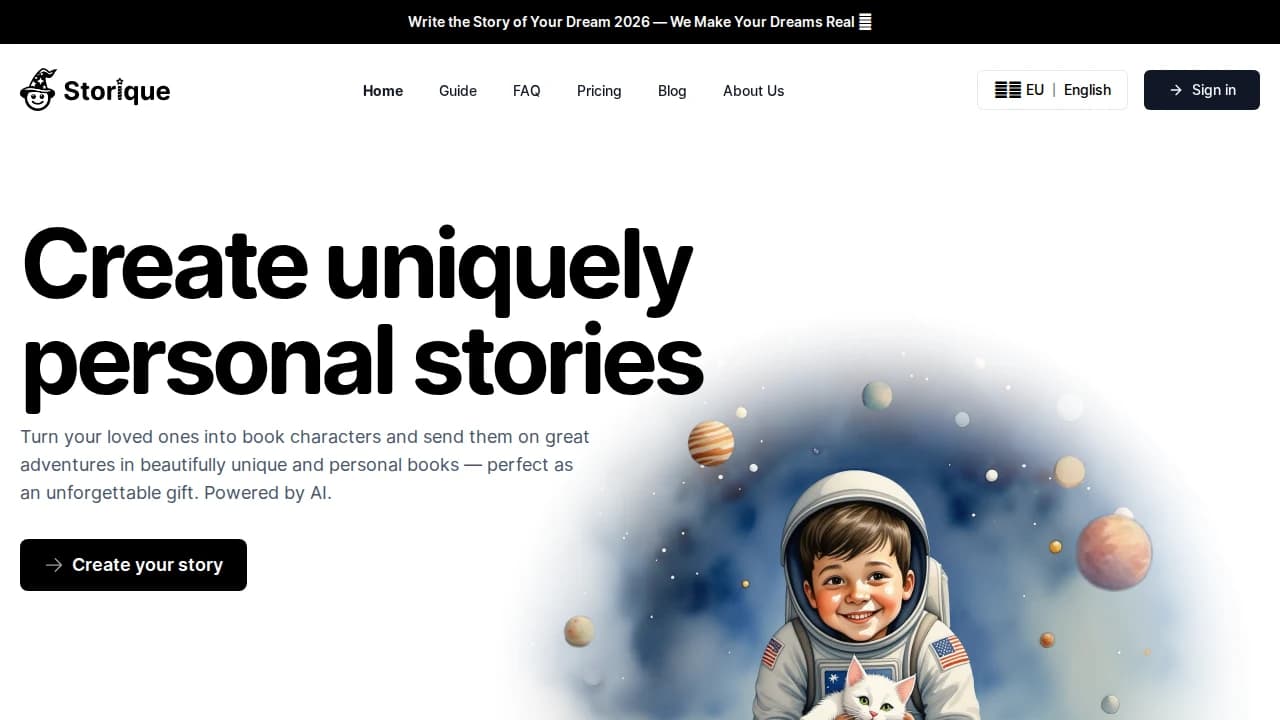 Storique website preview