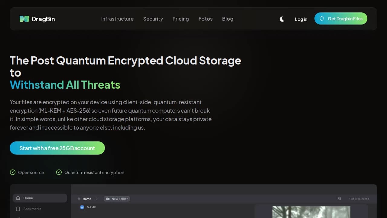Dragbin website preview