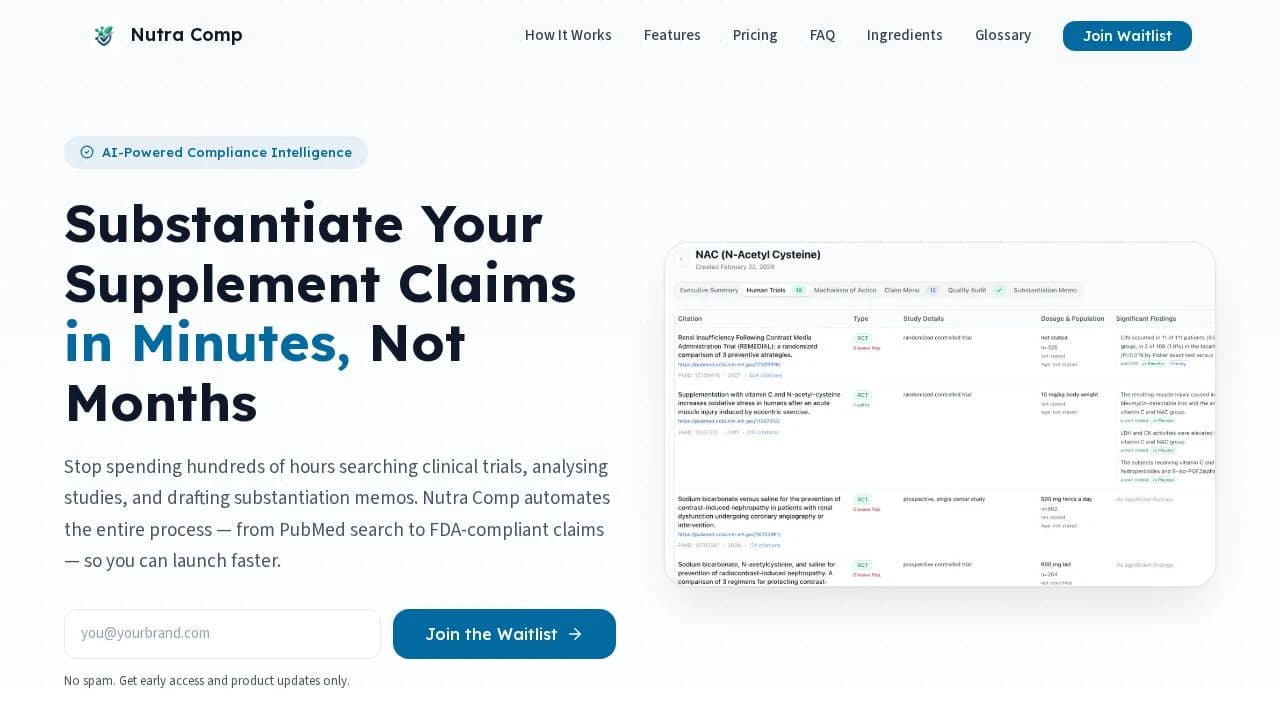Nutra Comp website preview