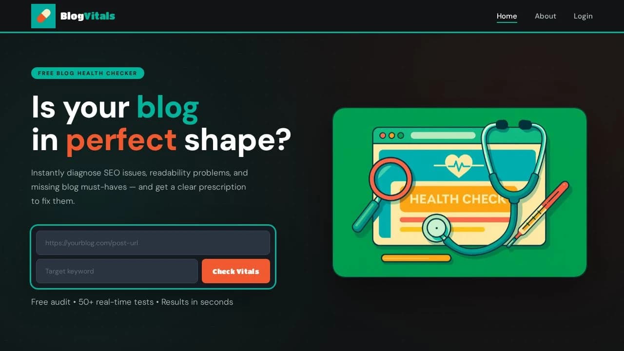 BlogVitals website preview