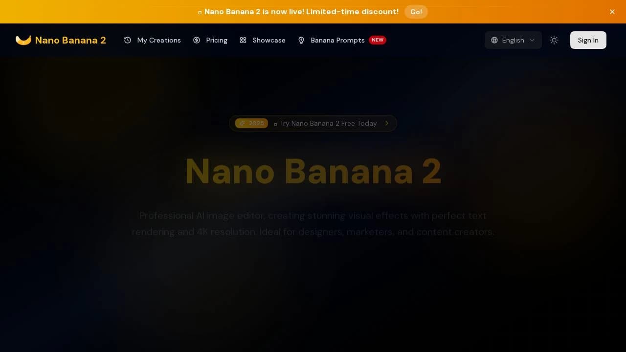 Nano Banana 2 website preview