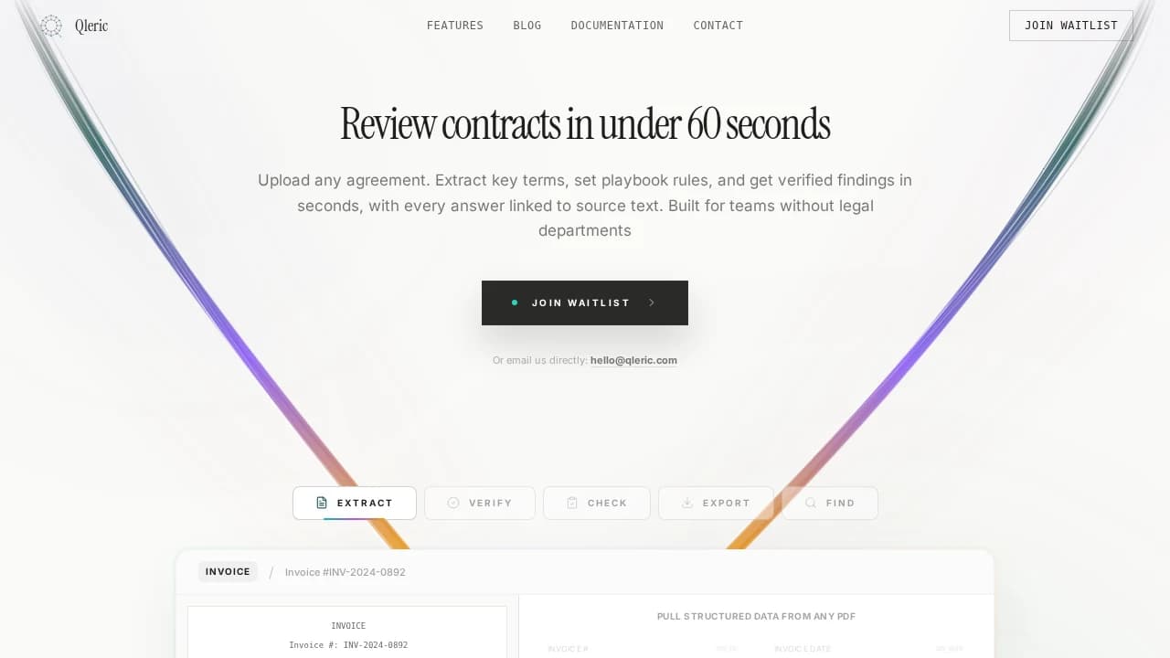 Qleric website preview