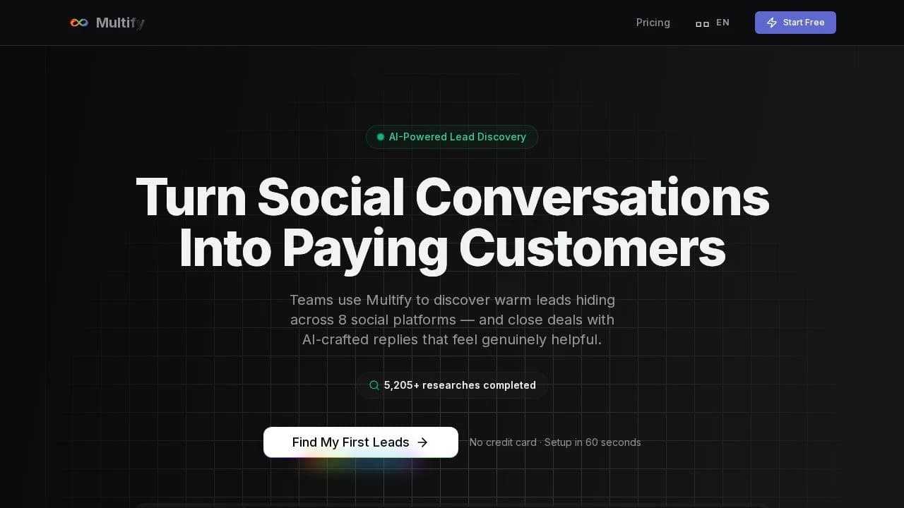Multify website preview