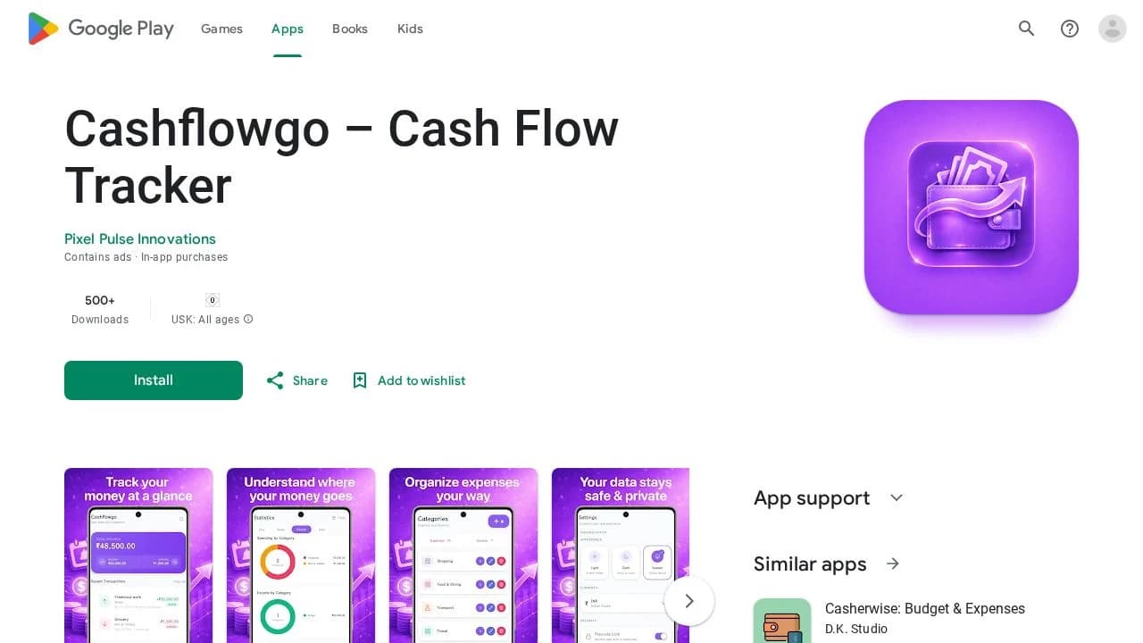 Cashflowgo – Cash Flow Tracker website preview