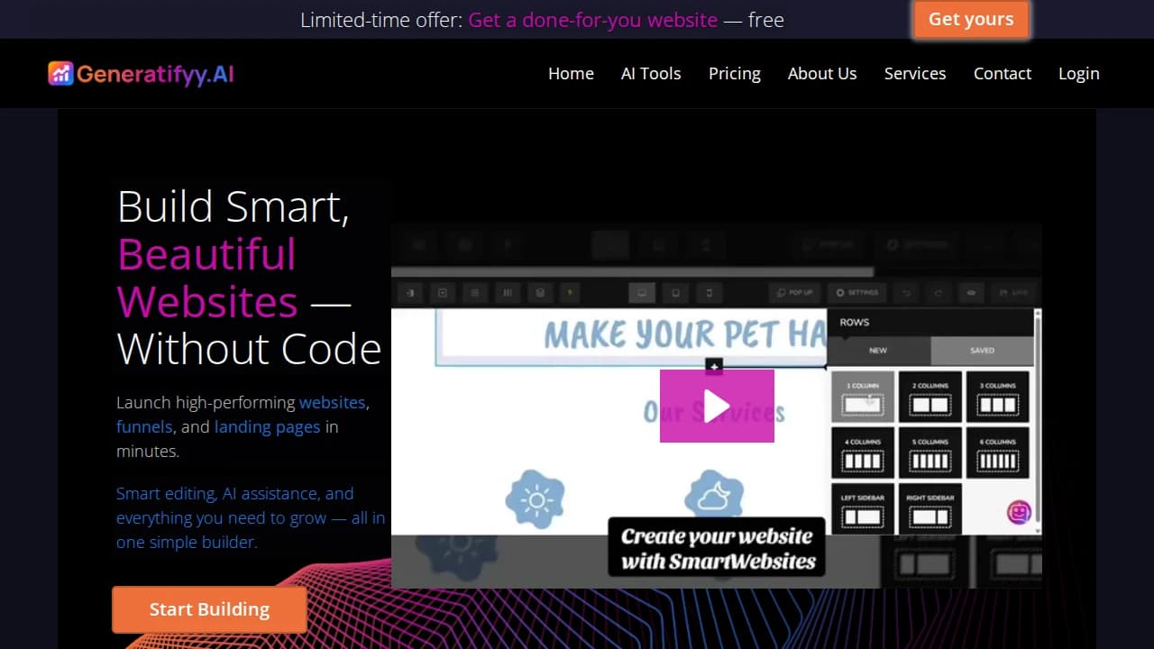 Generatifyy.AI website preview